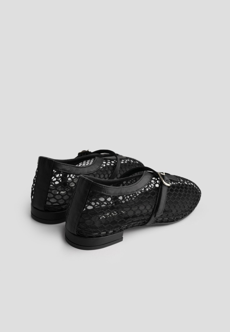 Балетки Mary Jane у сітку шкіряні жіночі shoeslovers.com.ua