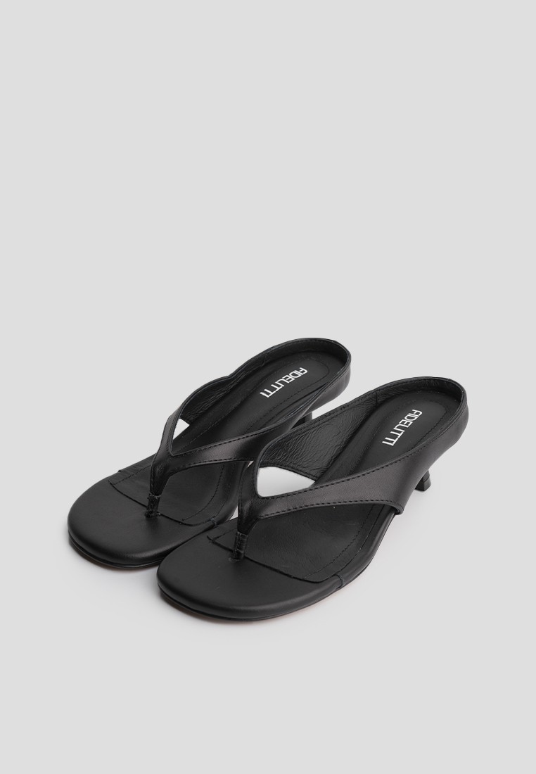 Шльопанці шкіряні на підборах shoeslovers.com.ua